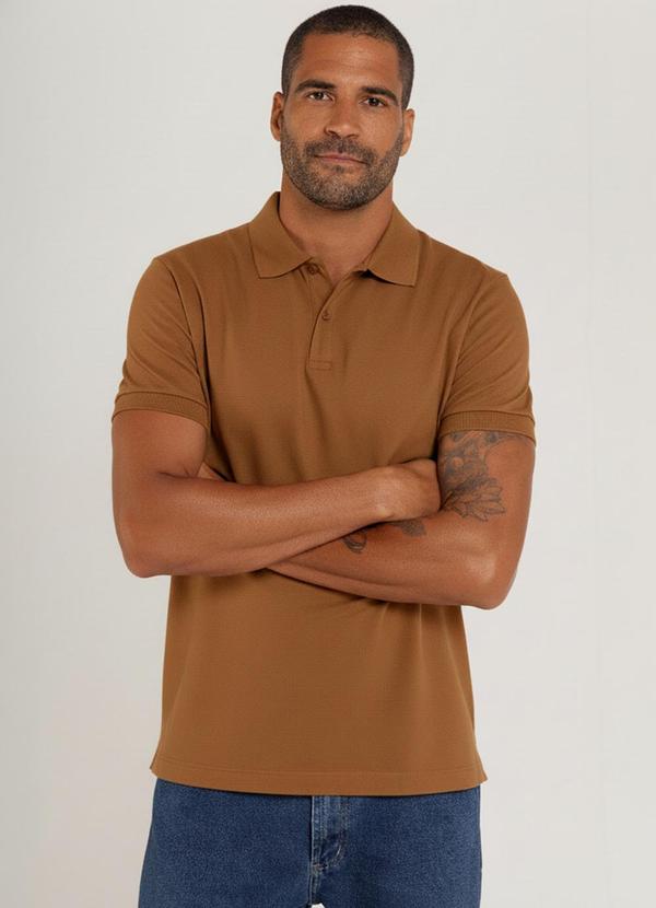 Just Basic - Camisa Polo Masculina Marrom
