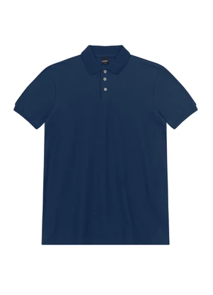 Essendi - Camisa Polo Masculina Moletom Texturizado Azul - ESSENDI