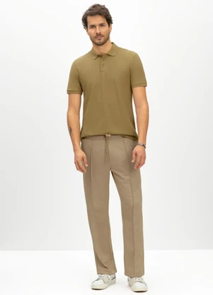 Essendi - Camisa Polo Masculina Moletom Texturizado Verde - ESSENDI