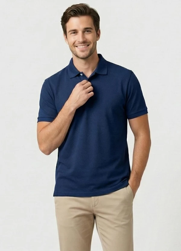 Yends Fashion - Camisa Polo Masculina Piquet Azul 2