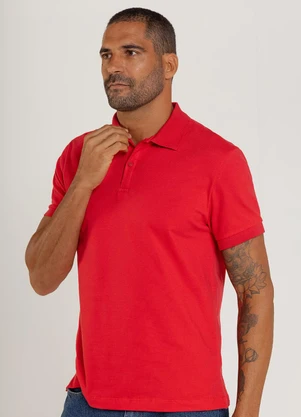 Just Basic - Camisa Polo Masculina Piquet Vermelho - JUST BASIC