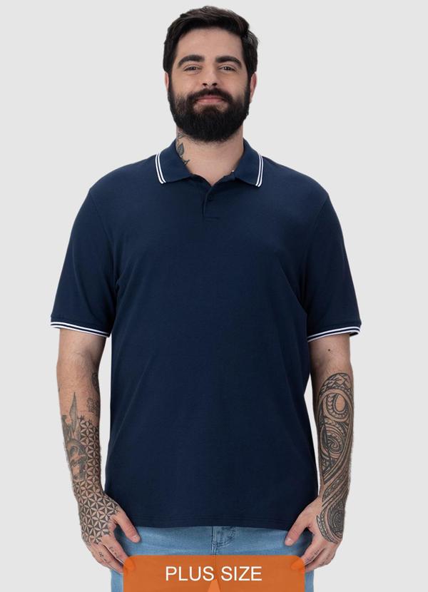 Malwee - Camisa Polo Masculina Plus Azul