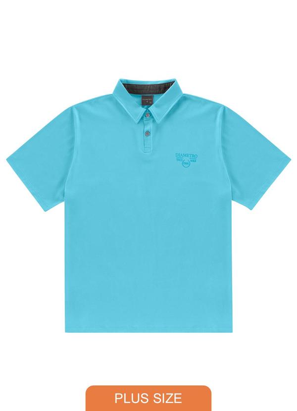 Diametro - Camisa Polo Masculina Plus Size Azul