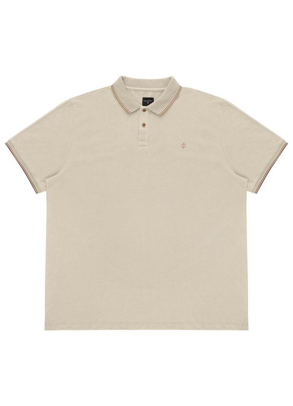 Diametro - Camisa Polo Masculina Plus Size Bege