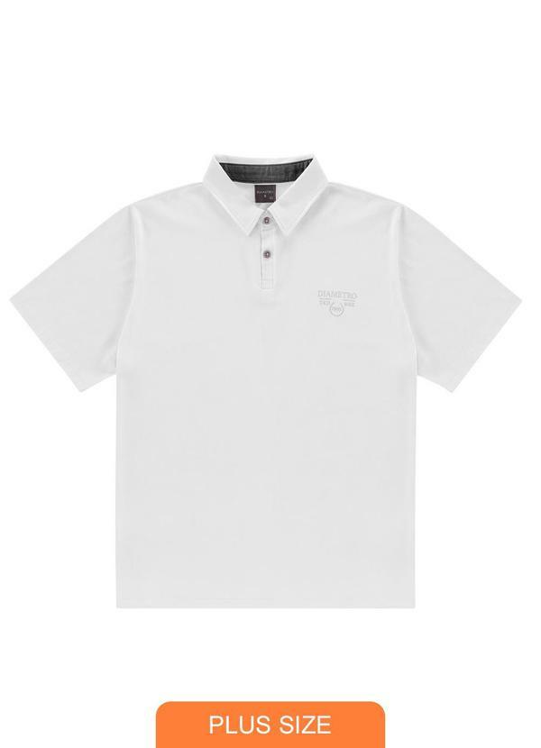 Diametro - Camisa Polo Masculina Plus Size Branco