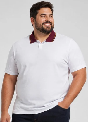 Select - Camisa Polo Masculina Plus Size Manga Curta Bege - SELECT