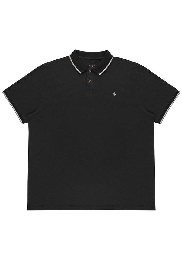 Diametro - Camisa Polo Masculina Plus Size Preto