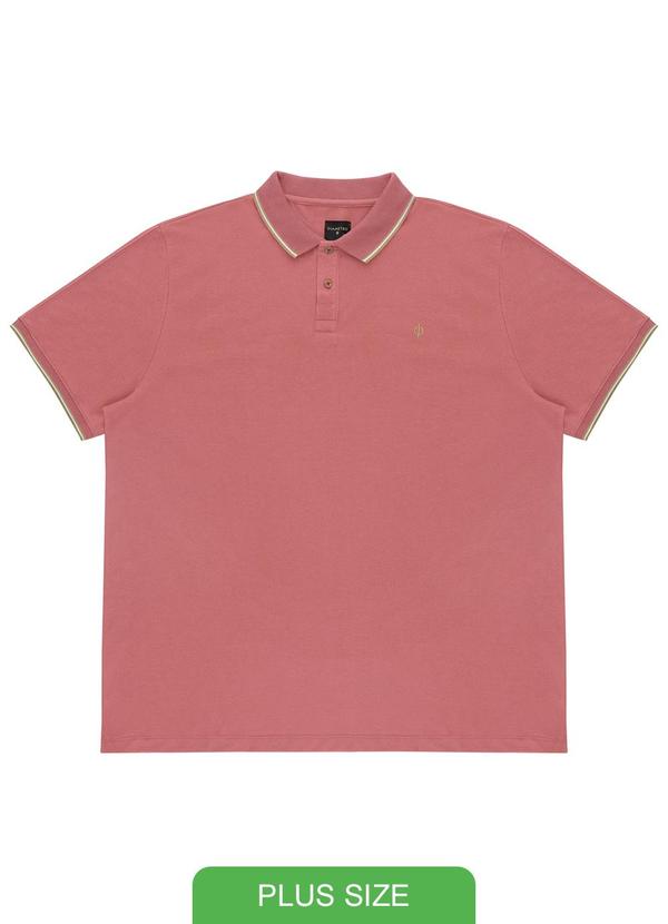 Diametro - Camisa Polo Masculina Plus Size Rosa