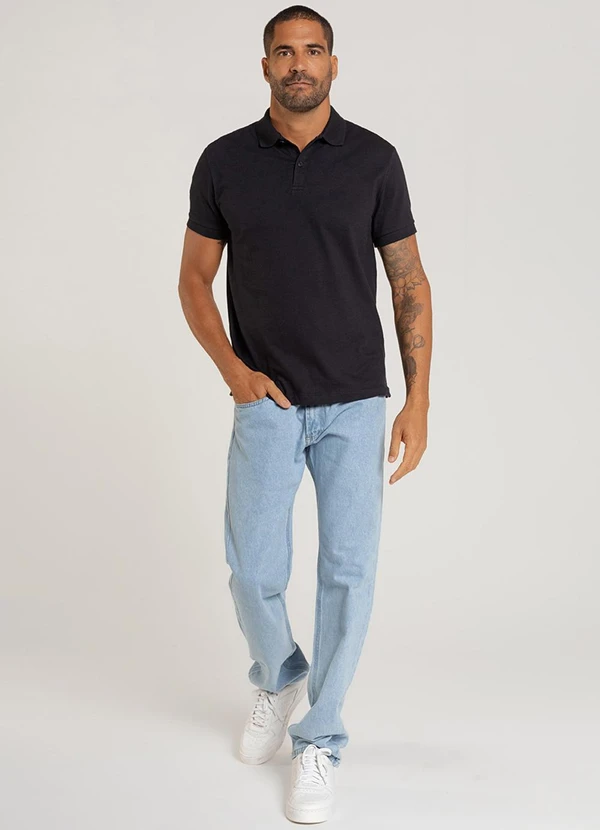 Just Basic - Camisa Polo Masculina Preto 3