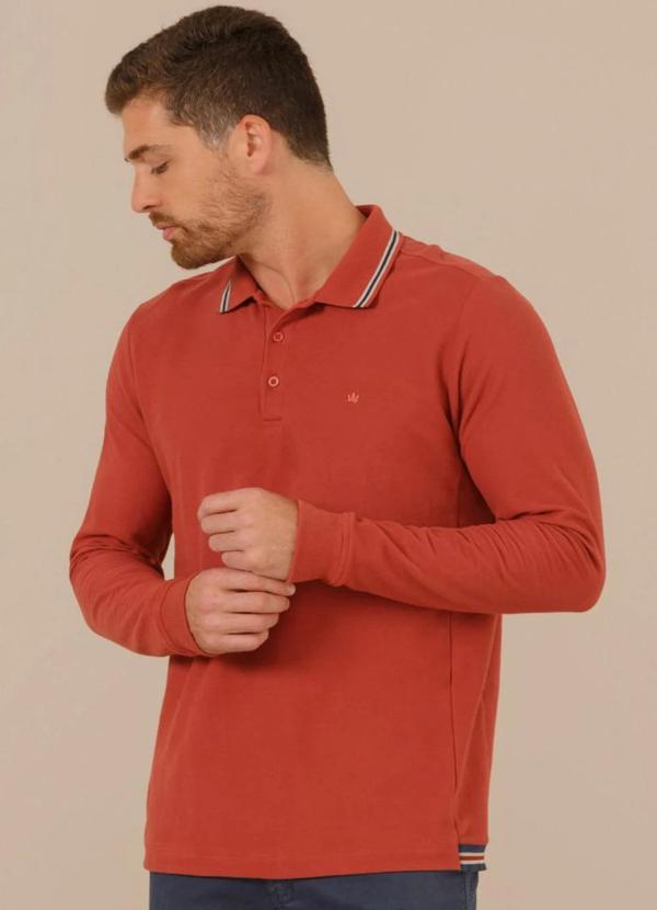 Seeder - Camisa Polo Ml Piquet Carmel Regular Fit Marrom
