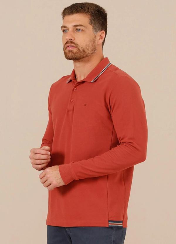 Seeder - Camisa Polo Ml Piquet Carmel Regular Fit Marrom 3