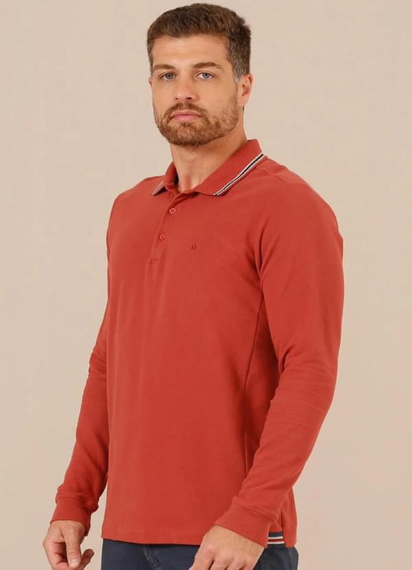 Seeder - Camisa Polo Ml Piquet Carmel Regular Fit Marrom 4