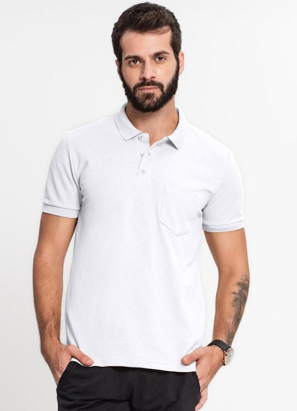 Rovitex - Camisa Polo Piquet Masculina Branco