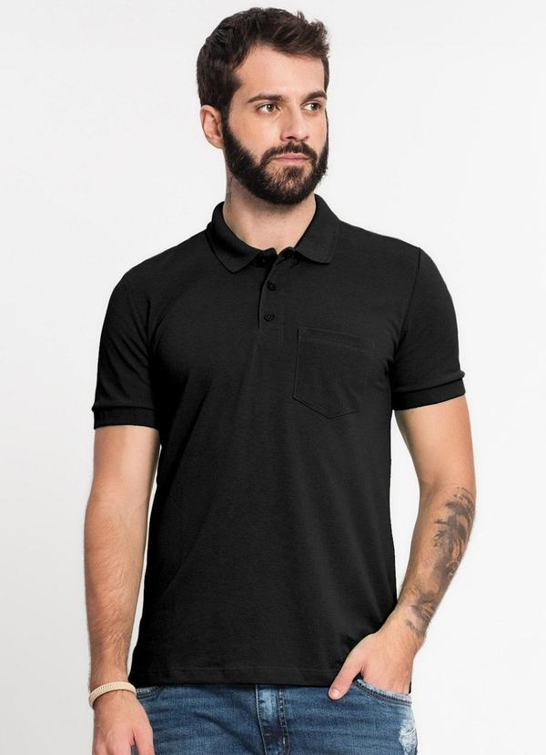 Rovitex - Camisa Polo Piquet Masculina Preto