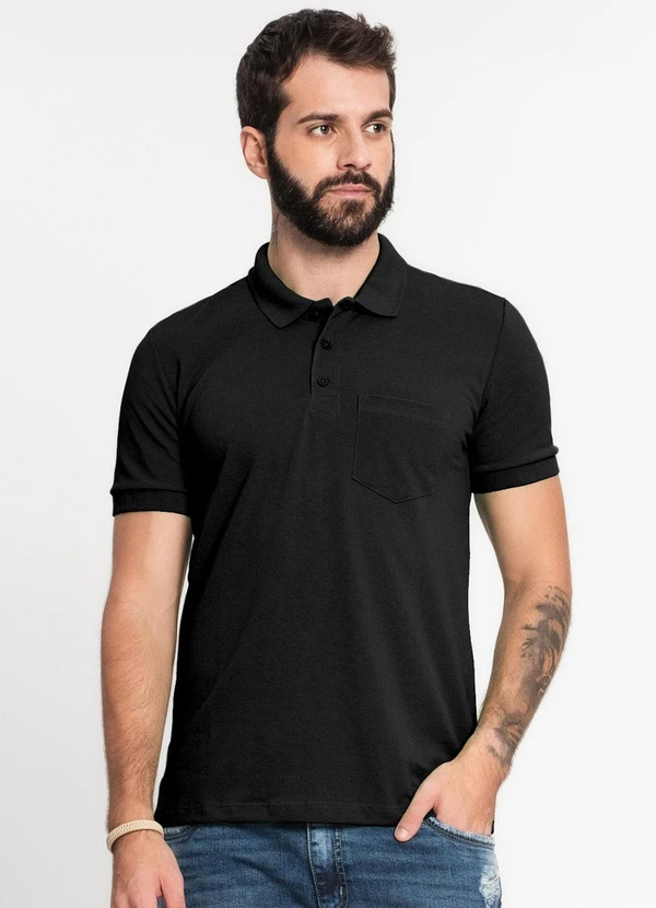 Rovitex Camisa Polo Piquet Masculina Preto
