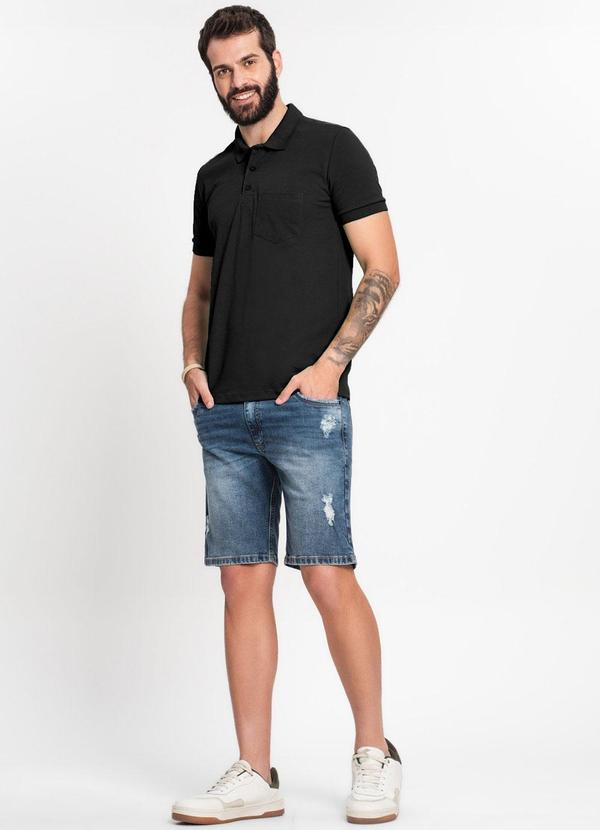 Rovitex - Camisa Polo Piquet Masculina Preto 3