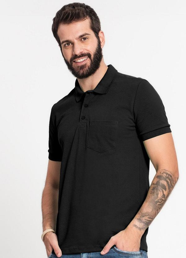 Rovitex - Camisa Polo Piquet Masculina Preto 4