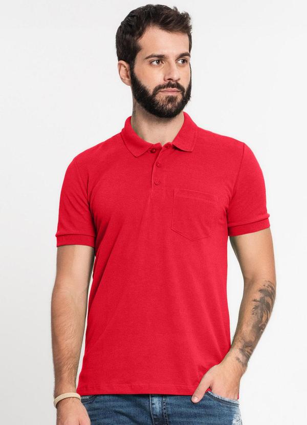 Rovitex - Camisa Polo Piquet Masculina Vermelho 1