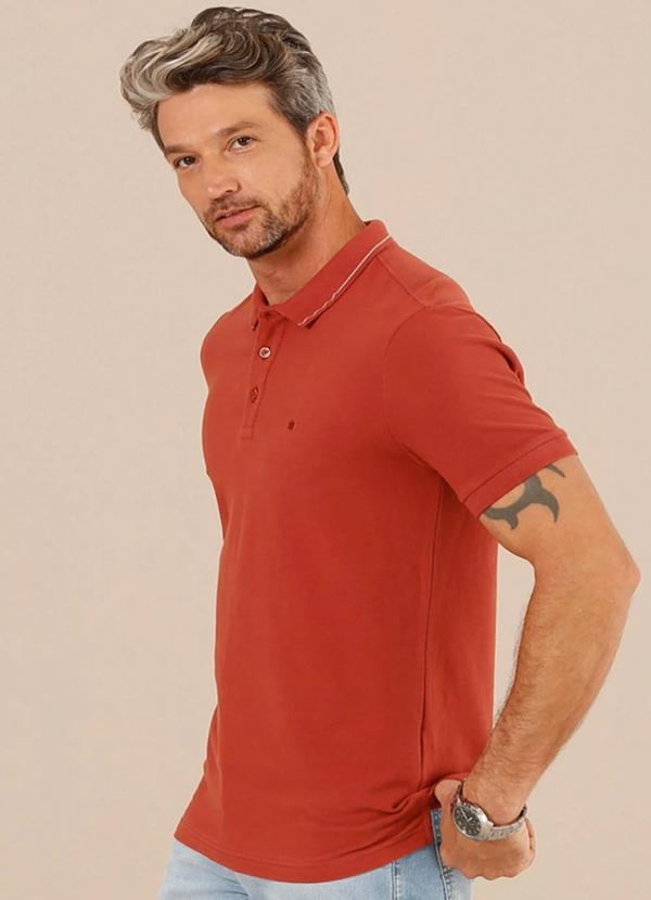 Seeder - Camisa Polo Piquet Pima Feel Slim Fit Marrom 3