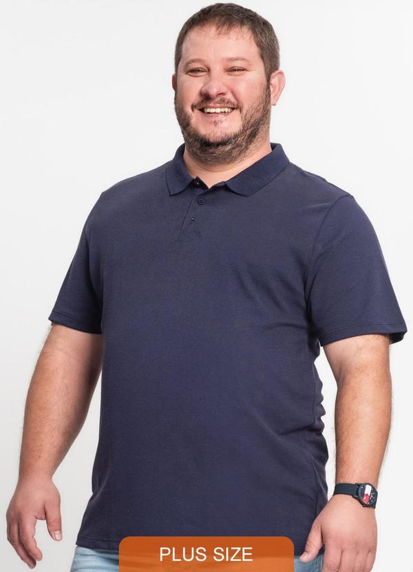 Rovitex - Camisa Polo Piquet Plus Size Kohmar Azul