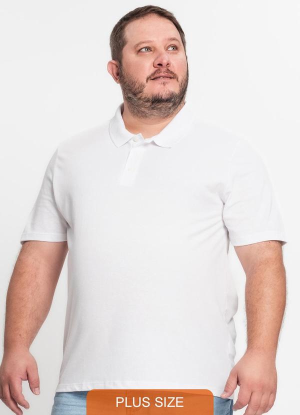 Rovitex - Camisa Polo Piquet Plus Size Kohmar Branco