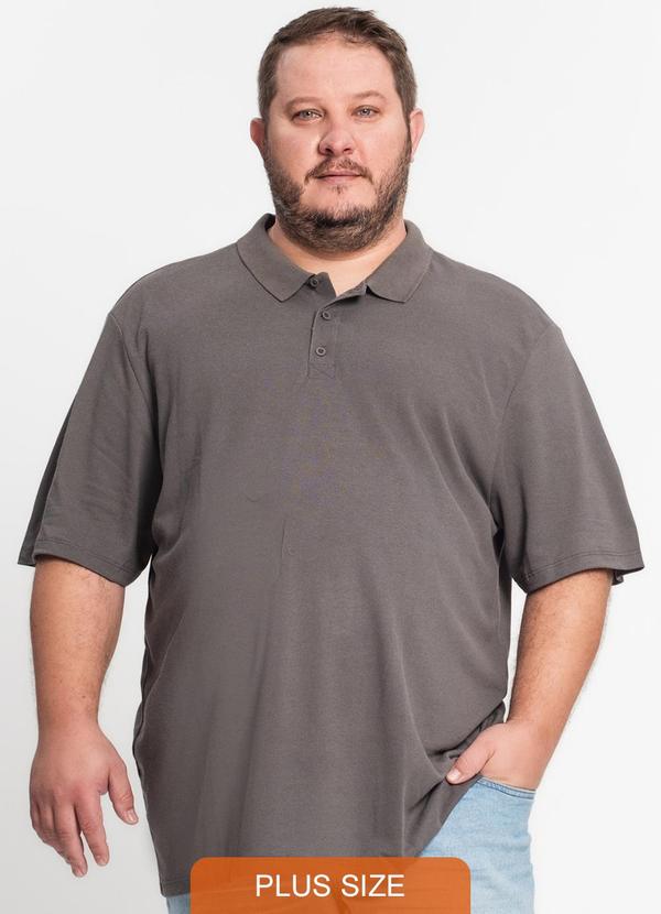 Rovitex - Camisa Polo Piquet Plus Size Kohmar Cinza