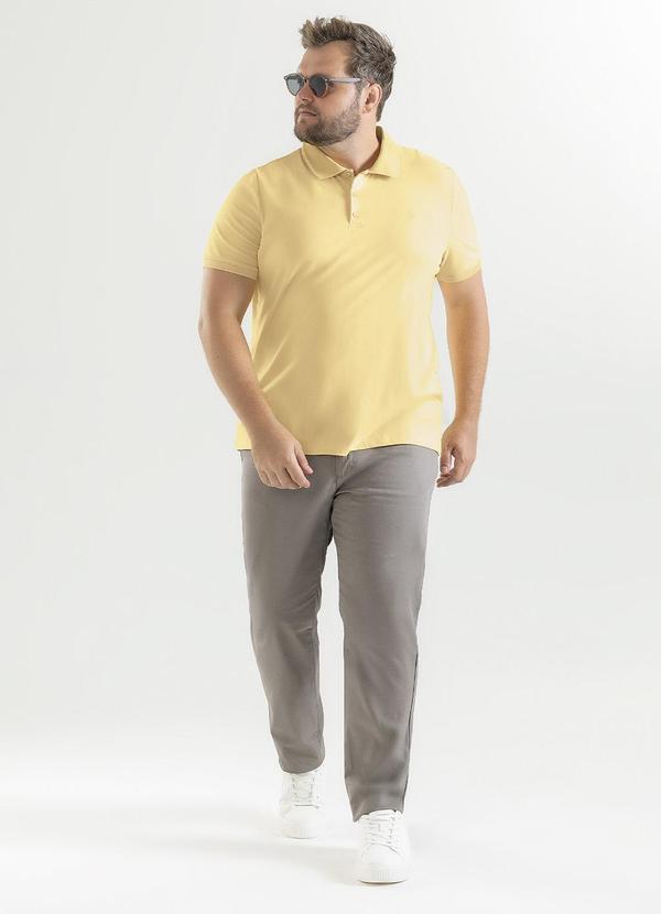 Exco - Camisa Polo Plus em Algodão Amarelo Claro 3