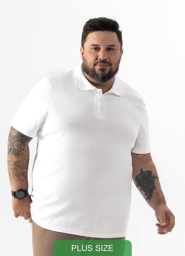 Exco - Camisa Polo Plus em Algodão Branco