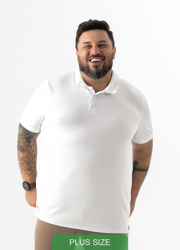 Exco - Camisa Polo Plus em Algodão Branco