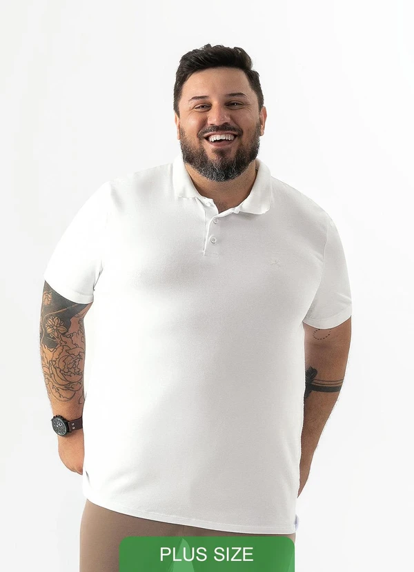 Exco - Camisa Polo Plus em Algodão Branco 1