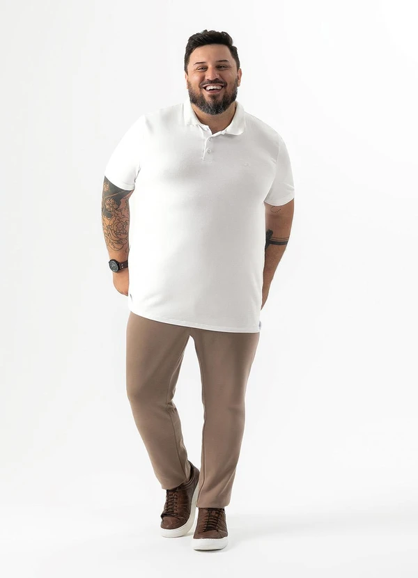 Exco - Camisa Polo Plus em Algodão Branco 4