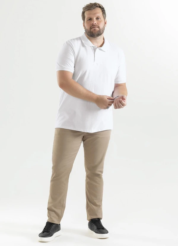 Exco - Camisa Polo Plus em Algodão Branco 3