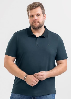 Exco - Camisa Polo Plus em Algodão Cinza Médio - EXCO