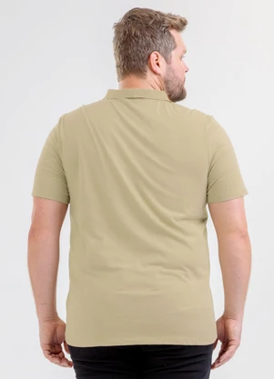 Exco - Camisa Polo Plus em Algodão Marrom Claro - EXCO