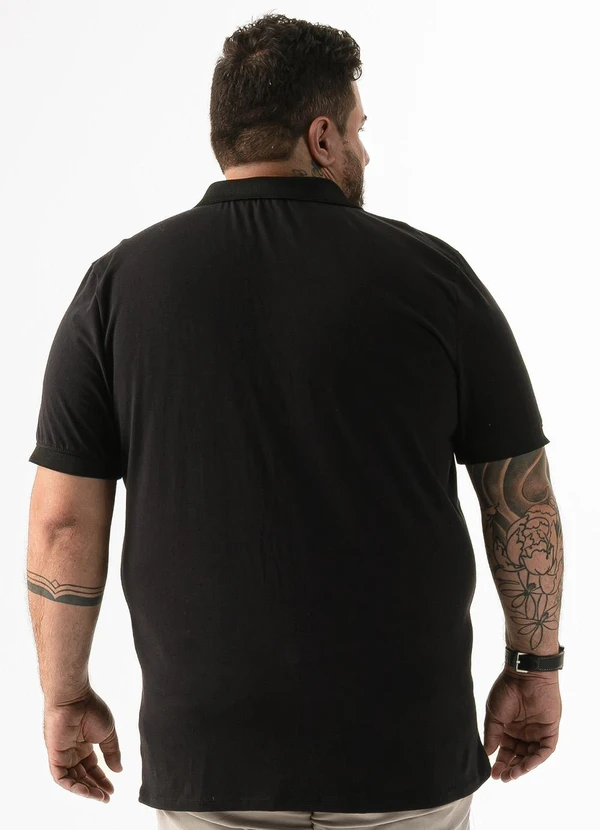 Exco - Camisa Polo Plus em Algodão Preto 2