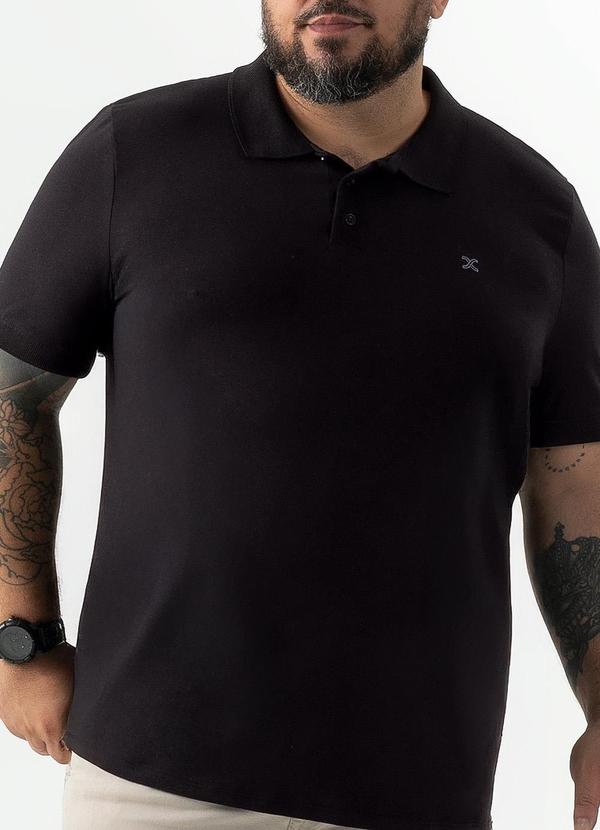 Exco - Camisa Polo Plus em Algodão Preto 3