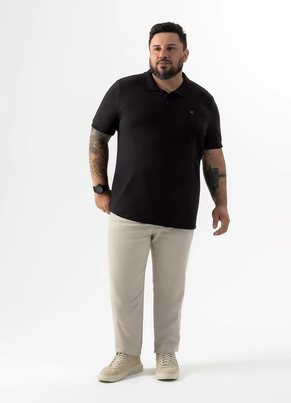 Exco - Camisa Polo Plus em Algodão Preto 4