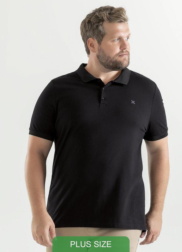 Exco - Camisa Polo Plus em Algodão Preto 1
