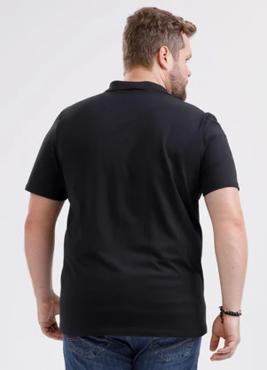 Exco - Camisa Polo Plus em Algodão Preto - EXCO