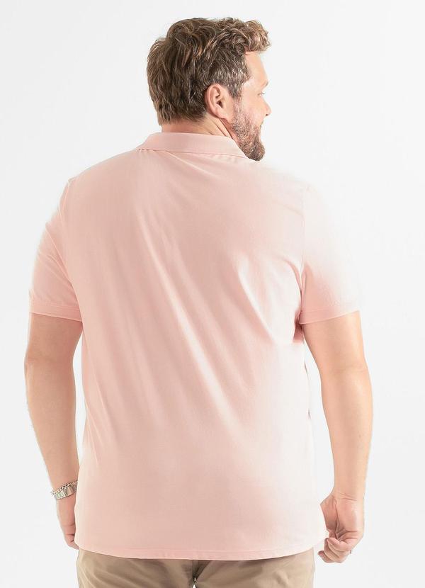 Exco - Camisa Polo Plus em Algodão Rosa Claro 2