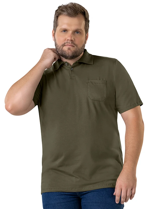 Diametro - Camisa Polo Plus Size Masculina Verde