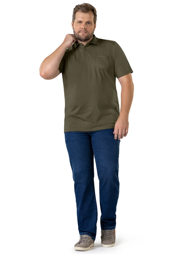 Diametro - Camisa Polo Plus Size Masculina Verde 2