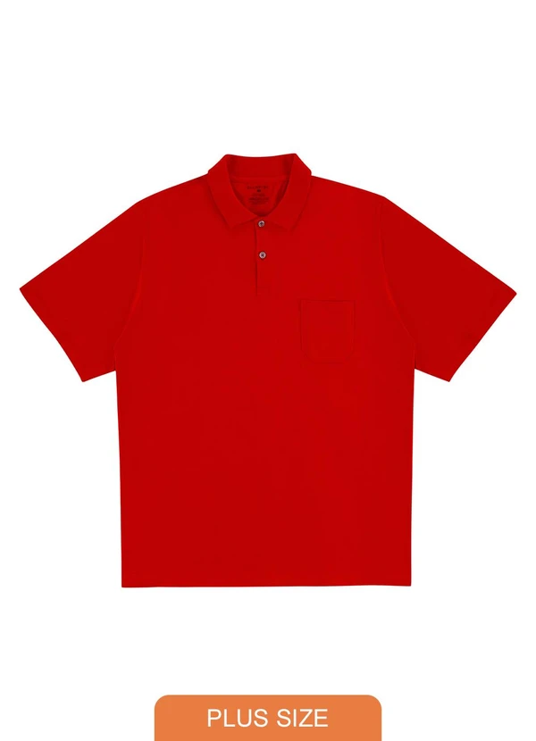 Diametro - Camisa Polo Plus Size Masculina Vermelho