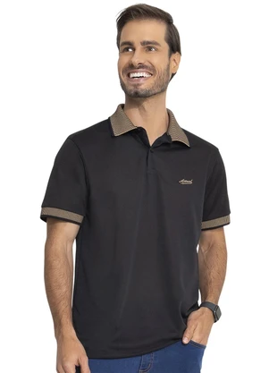 Camisa Polo (Preto) em New Crepe - undefined