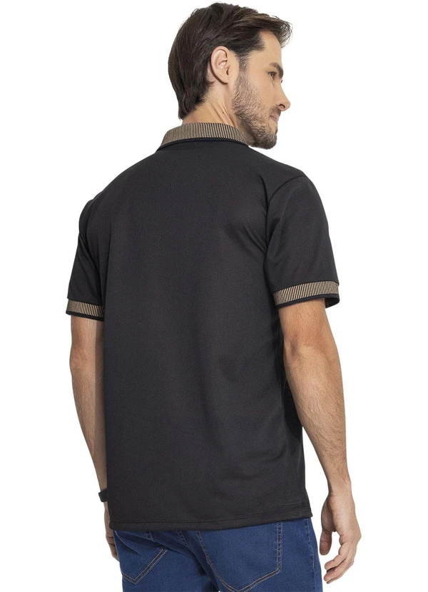 - Camisa Polo Preto em New Crepe 2
