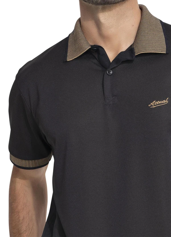 - Camisa Polo Preto em New Crepe 7