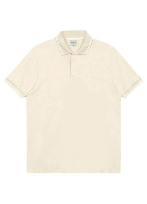 Malwee - Camisa Polo Regular em Linho Off White - MALWEE