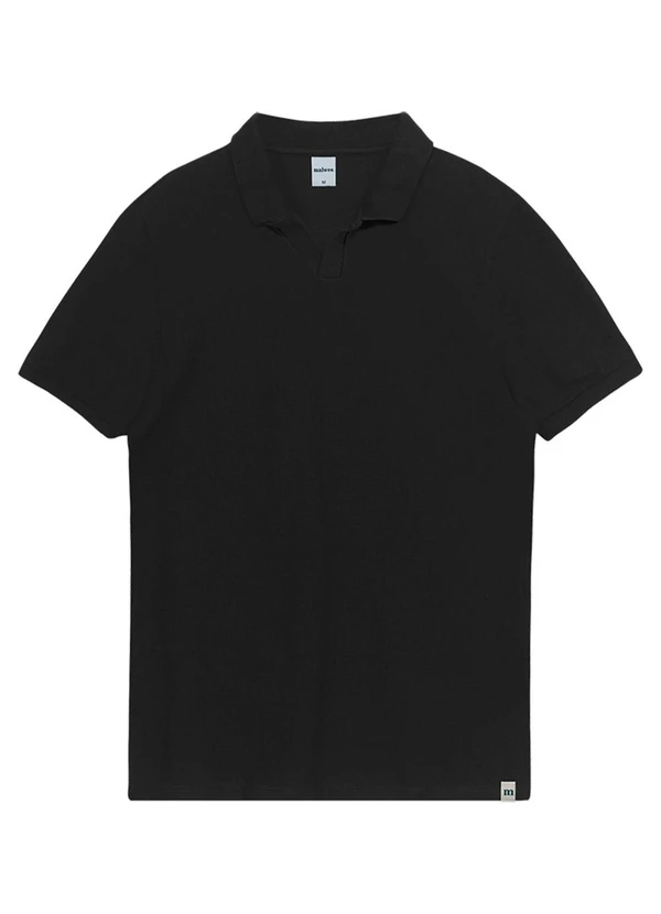 Malwee - Camisa Polo Regular em Piquet Premium Preto