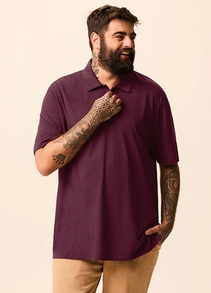Malwee - Camisa Polo Regular Maquinetada Bordô - MALWEE