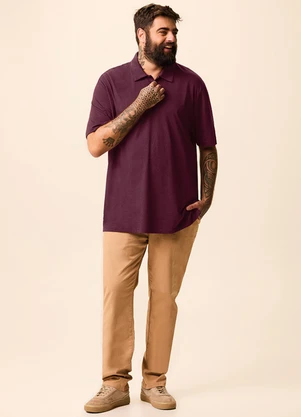 Malwee - Camisa Polo Regular Maquinetada Bordô - MALWEE